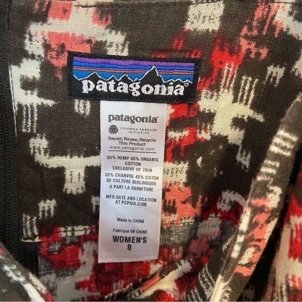 Patagonia Women’s Aztec Hemp And Organic Cotton Tank Top Shirt Size 8 - Picture 6 of 6